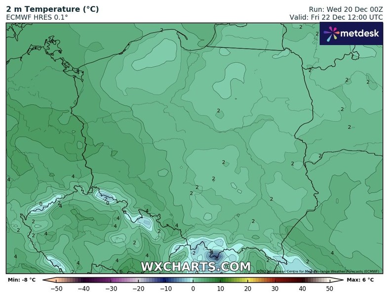 W piątek miejscami temperatura nie będzie w stanie przekroczyć 0 st. C