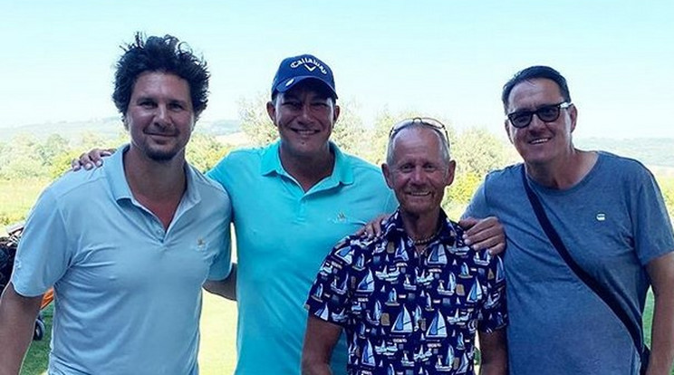Nagy Ervin, Németh Kristóf, Epres Attila és Hajdú Steve együtt golfozott jótékonyságból / Fotó: Instagram 