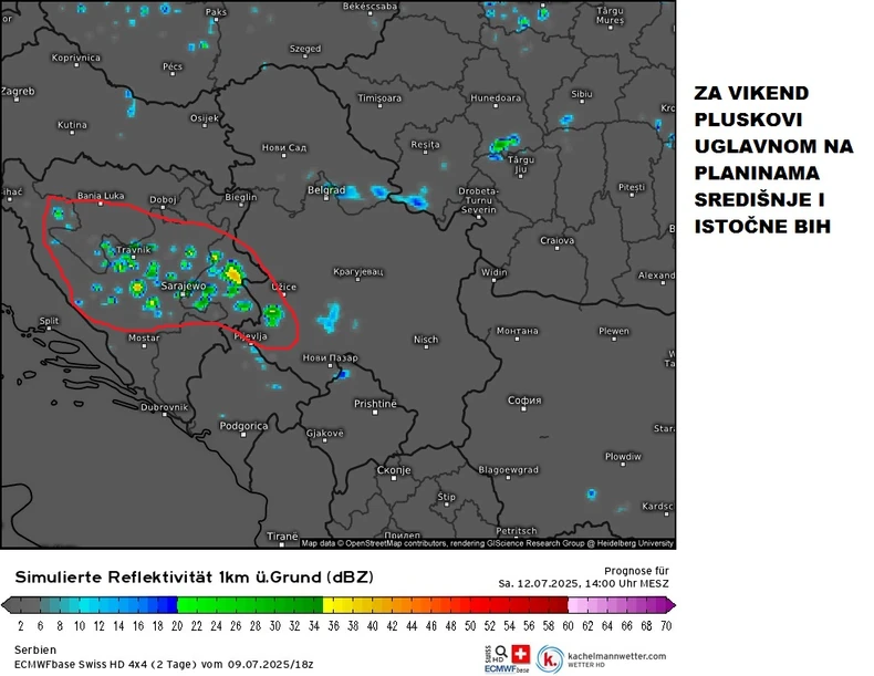Za vikend pljuskovi uglavnom na planinama