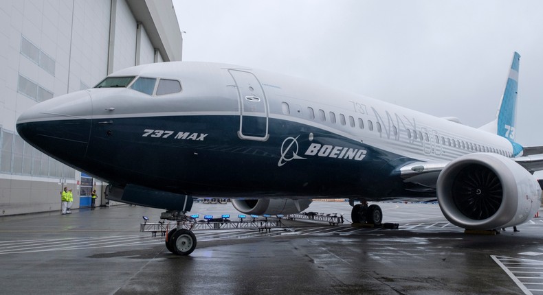 A Boeing 737 Max 7 jet outside the factory.Stephen Brashear/Getty Images