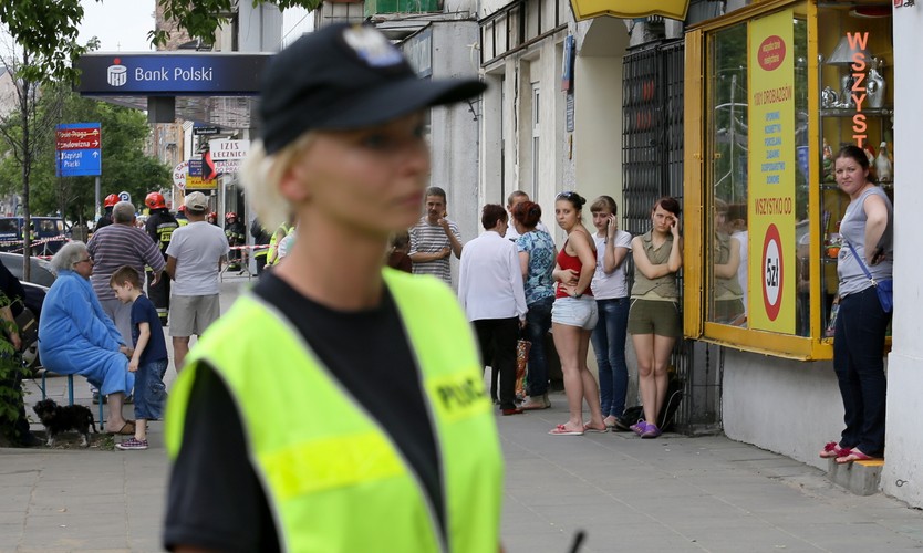Zapadła się ulica Targowa w Warszawie