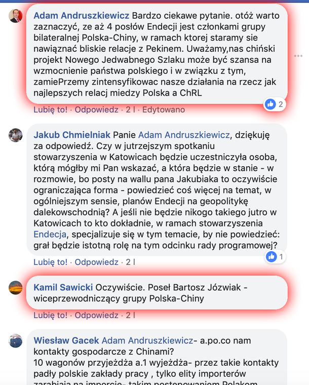 Adam Andruszkiewicz na Facebooku jako Kamil Sawicki