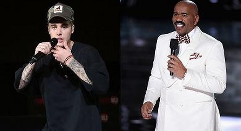 Justin Bieber reacts to Steve Harvey's Gaffe