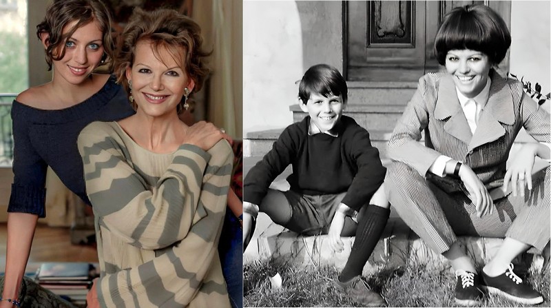 Claudia Cardinale a dcéra; Claudia a jej zatajovaný syn, dlhšie prezentovaný ako brat.