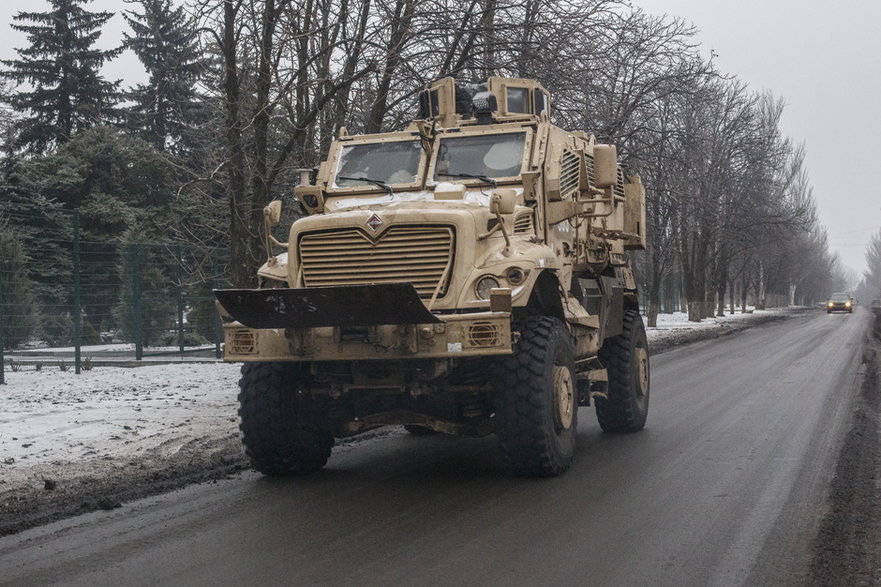 Pojazd typu MRAP w Ukrainie, 2023 r.