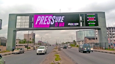 'Just dey play,' 'Pressure ti wa,' 'Woto woto,' other Naija slang on Showmax billboards in Lagos