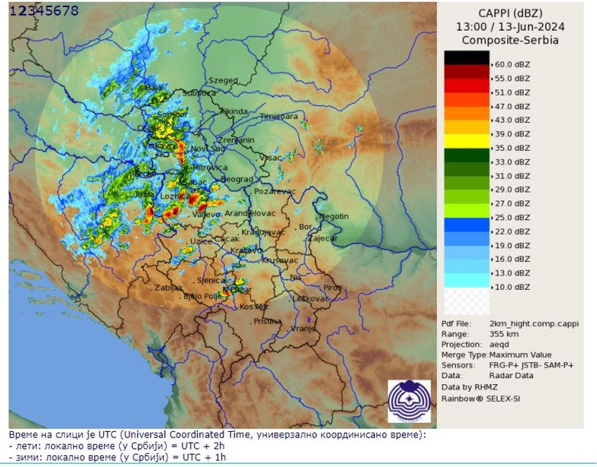 Radarska slika kretanja superćelijske oluje
