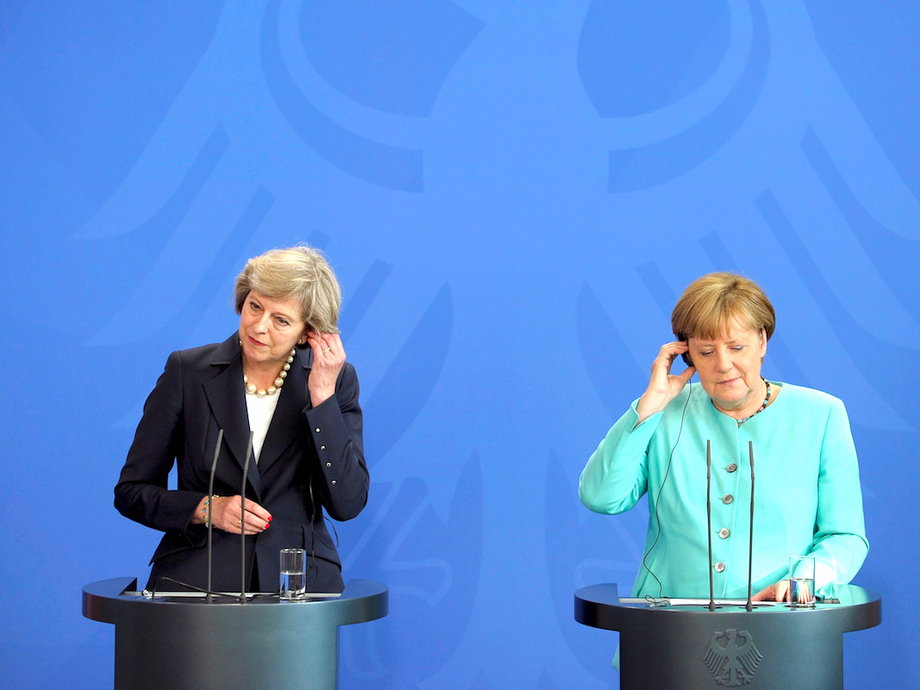 UK Prime Minister Theresa May and German Chancellor Angela Merkel.