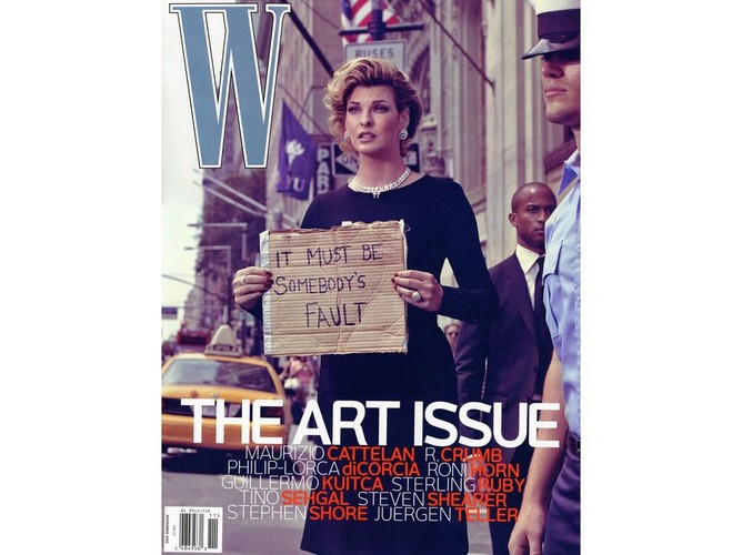 Linda Evangelista na okładce „W”, 2009 rok