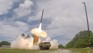 A THAAD launcher fires an interceptor missileScreengrab via US Missile Defense Agency