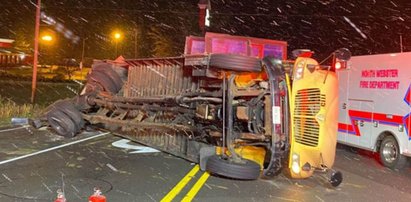 Pijany kierowca wjechał w autobus przewożący młodych sportowców. 16 zawodników rannych