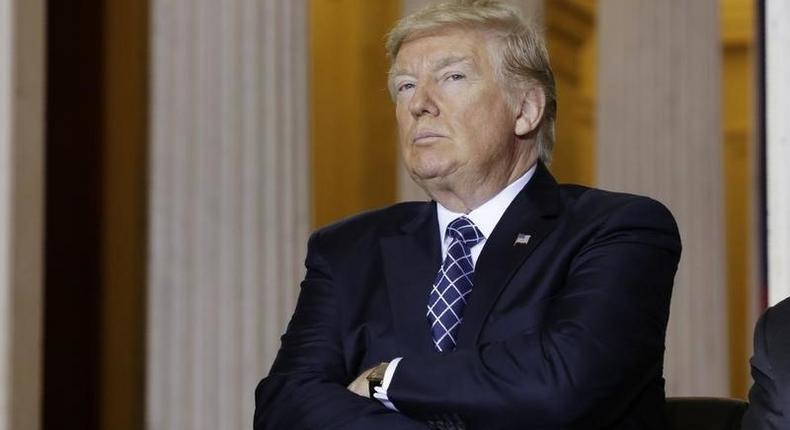 U.S. President Trump attends U.S. Holocaust Memorial Museum's Days of Remembrance ceremony in the Capitol Rotunda in Washington