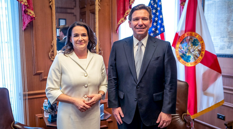 Novák Katalin Florida kormányzójával találkozott / Fotó: MTI/Sándor-palota