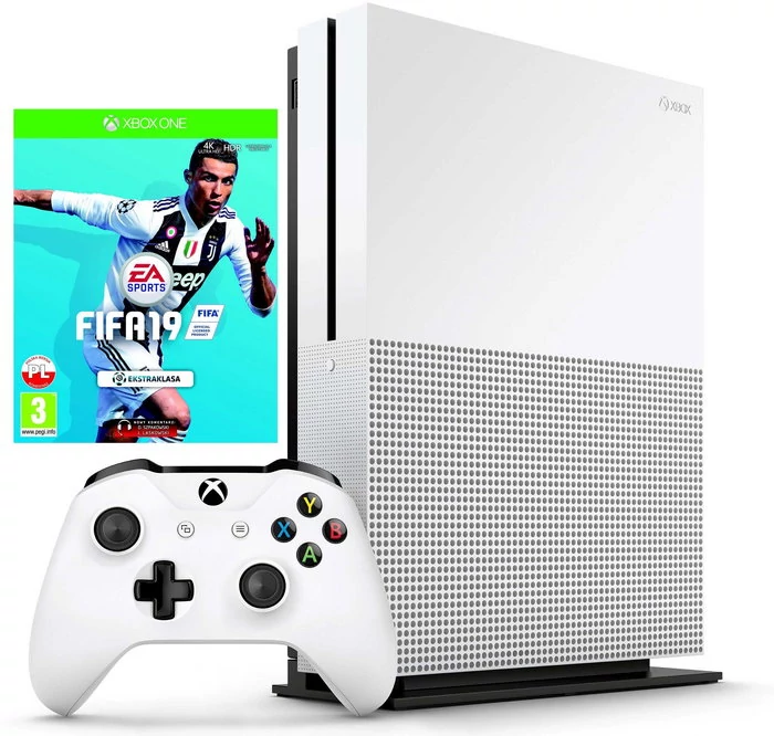  Microsoft Xbox One S Biały 500GB + FIFA 19