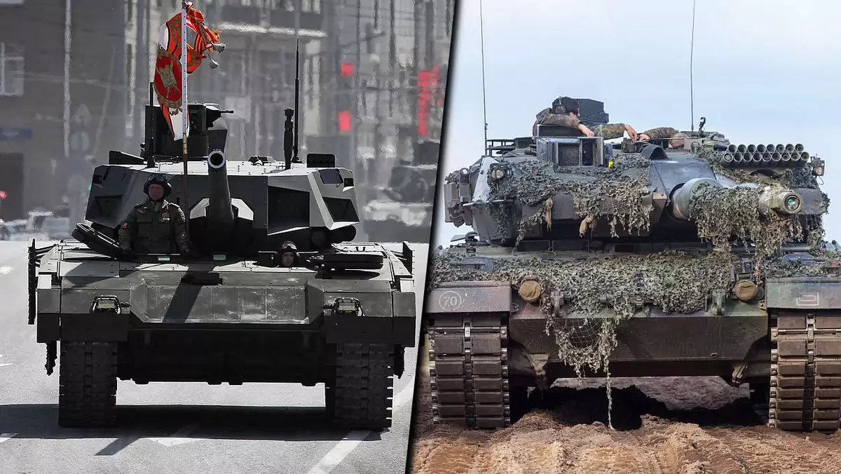 Na zdjęciu czołg T-14 Armata (z lewej) i Leopard 2 (z prawej)