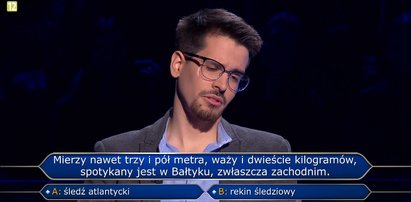 "Milionerzy" – Wojtek radził sobie doskonale, ale poległ na pytaniu o rekina w Bałtyku