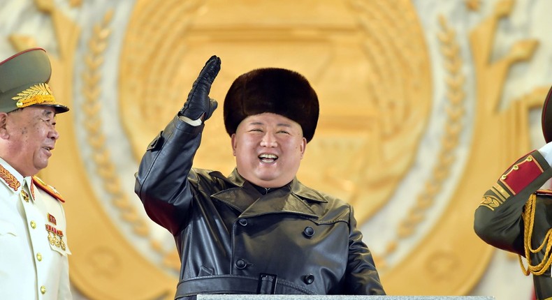 North Korean leader Kim Jong Un at a ceremony for the 8th Congress of the Workers' Party in Pyongyang, January 14, 2021.
