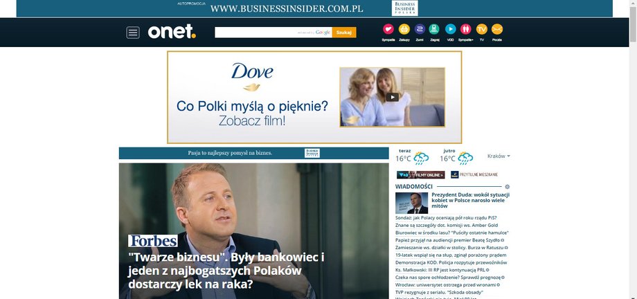 Onet.pl 13 maja 2016