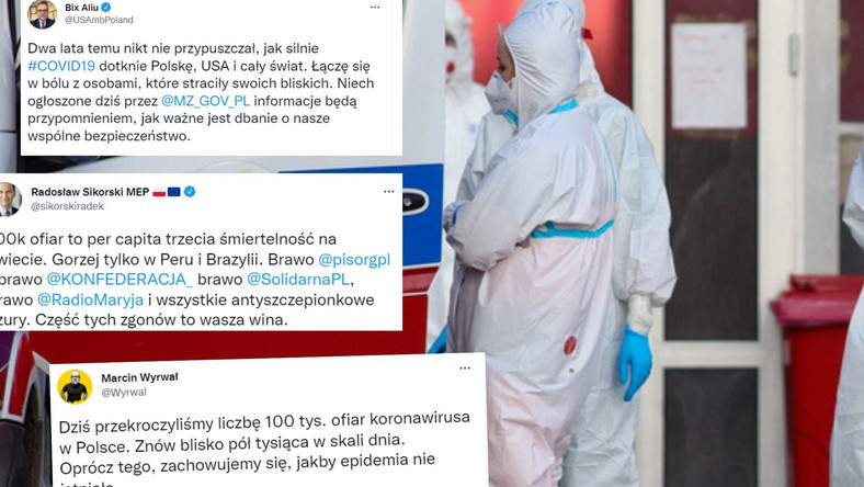 Koronawirus. Ponad 100 tys. zgonów w Polsce z powodu COVID-19. Fala komentarzy