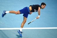 Novak Djoković podczas treningu w Melbourne