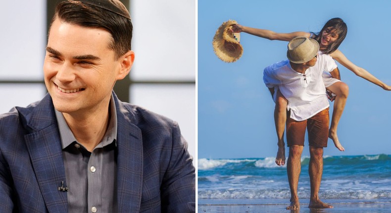 Ben Shapiro; illustrative photo of a couple on a beach.Jason Kempin/Getty Images; Natnan Srisuwan/Getty Images