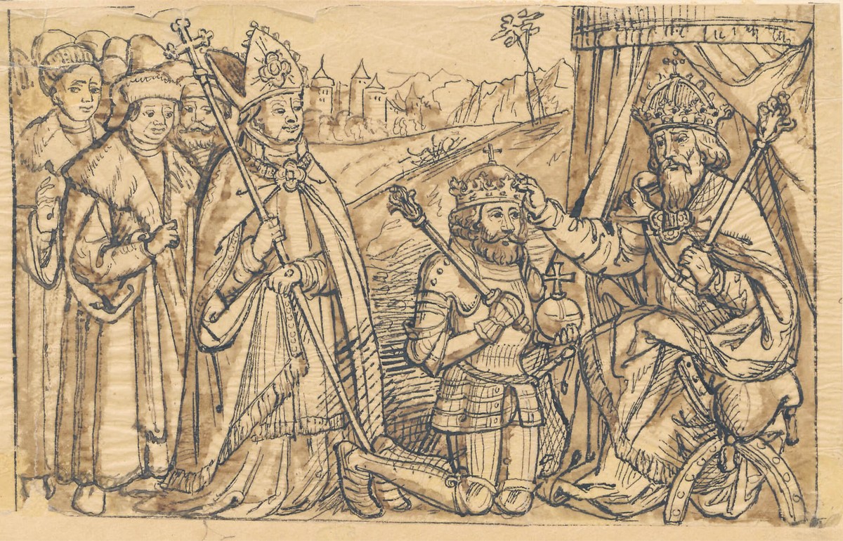 „Koronacja Bolesława Chrobrego”, drzeworyt z „Kroniki Polskiej” z 1521 r.