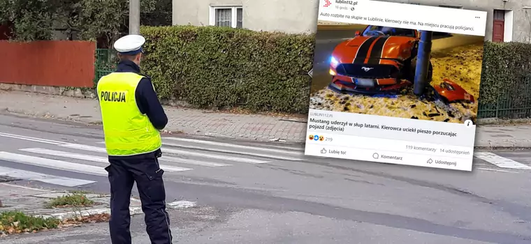 Mustang "się zagalopował". Policja szuka właściciela samochodu z Lublina