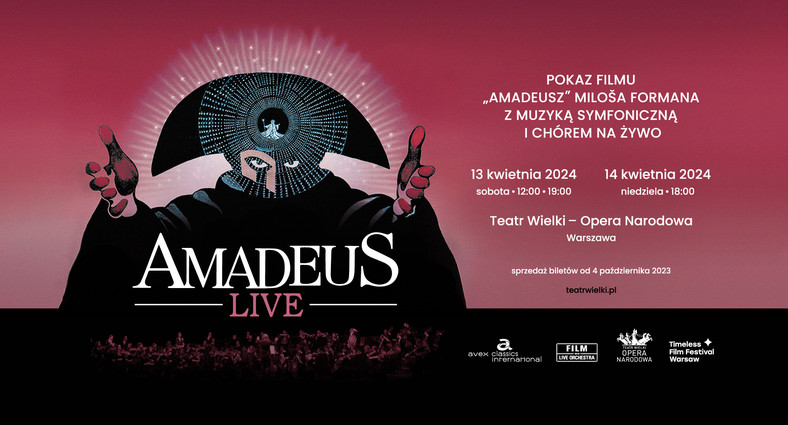 Pokaz filmu "Amadeusz" zaplanowano na 13 i 14 kwietnia