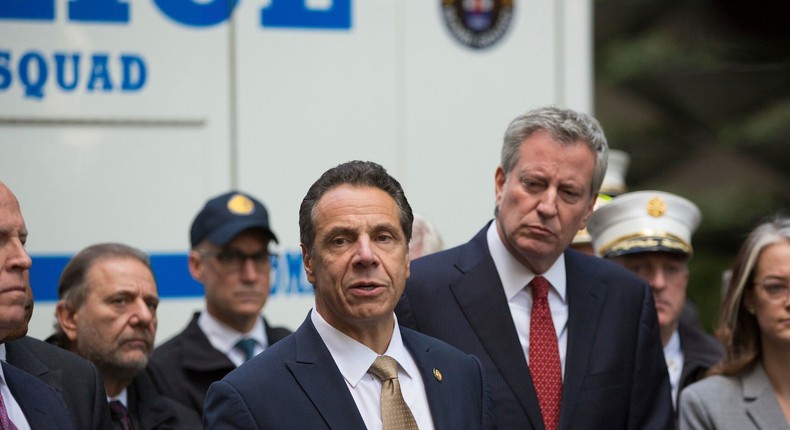 Mayor Bill de Blasio and Gov. Andrew Cuomo.