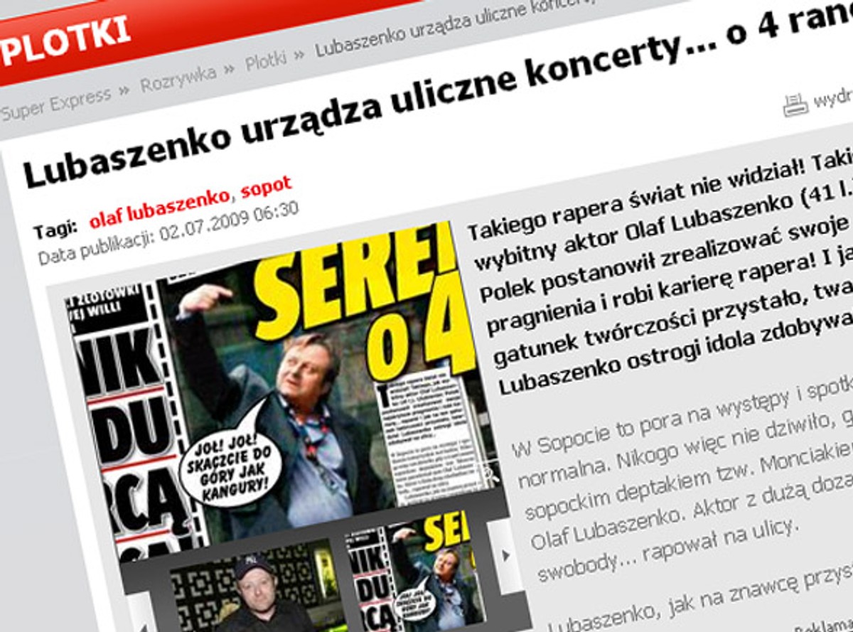 Olaf Lubaszenko rapuje po nocy