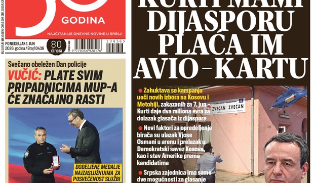 Blic naslovna strana za 1.6