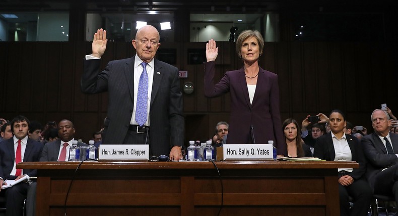 Former Director of National Intelligence James Clapper and former acting Attorney General Sally Yates.