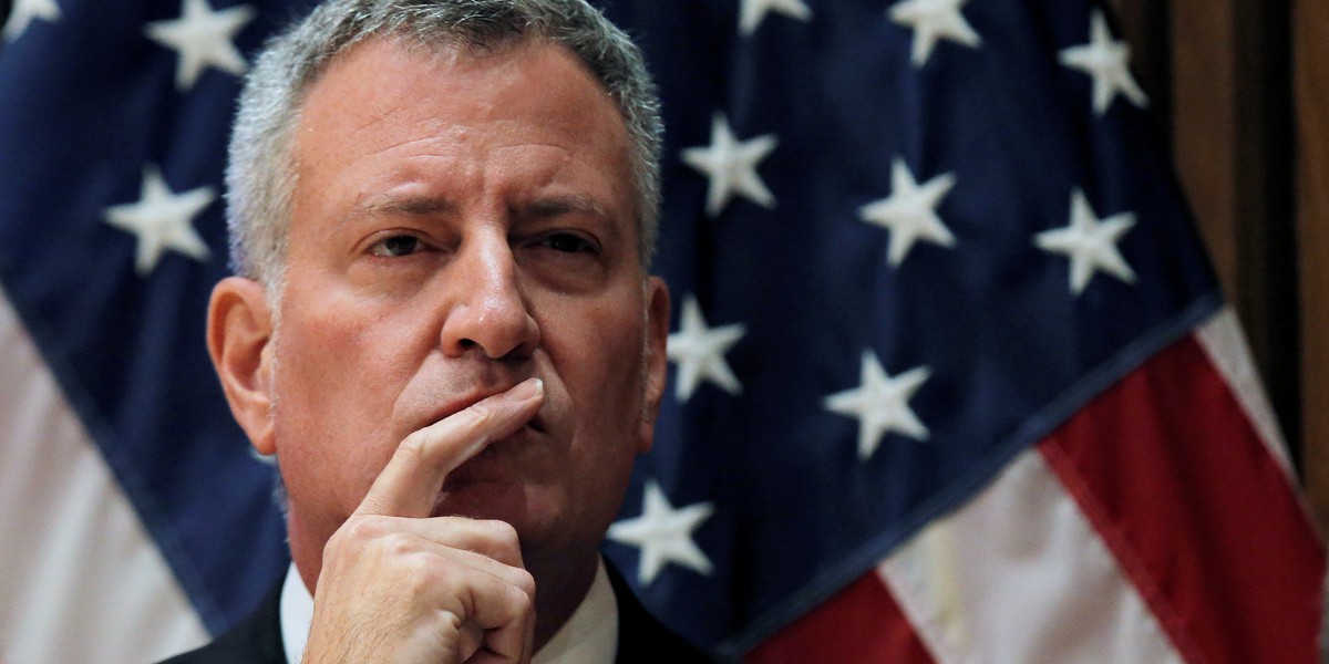 New York City Mayor Bill de Blasio.