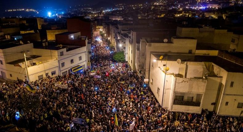 Anti-riot police were at the protest, following clashes between demonstrators and security forces over the weekend, but the crowd dispersed at around midnight without incident