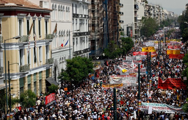 Protesty w Grecji fot. Bloomberg