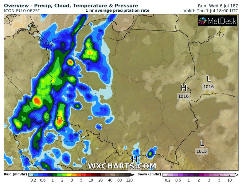 Czwartek najwięcej deszczu przyniesie na zachodzie i Pomorzu