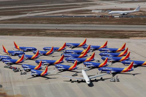 FILE PHOTO: FILE PHOTO: A number of grounded Southwest Airlines Boeing 737 MAX 8 aircraft are shown 