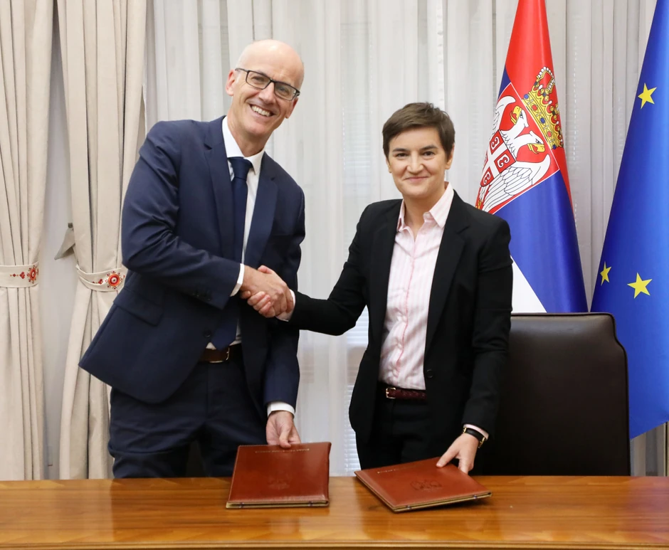 Syril Šiler i Ana Brnabić na potpisivanju Memoranduma o razumevanju