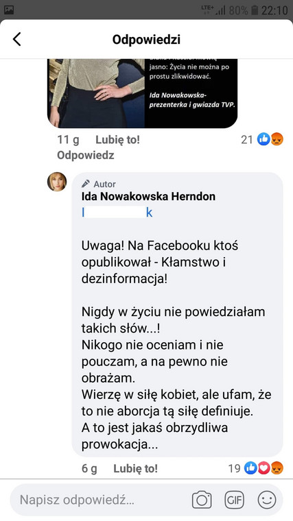 Ida Nowakowska obraziła protestujące kobiety? Jest odpowiedź