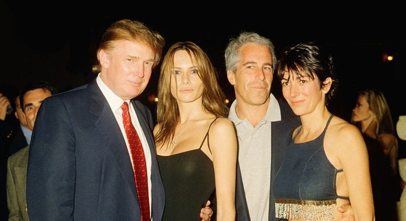 Donald Trump with wife Melania Trump, Jeffrey Epstein and Ghislaine Maxwell.
