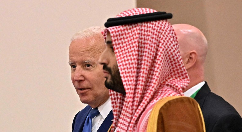 President Joe Biden and Saudi Crown Prince Mohammed bin Salman.MANDEL NGAN/POOL/AFP via Getty Images