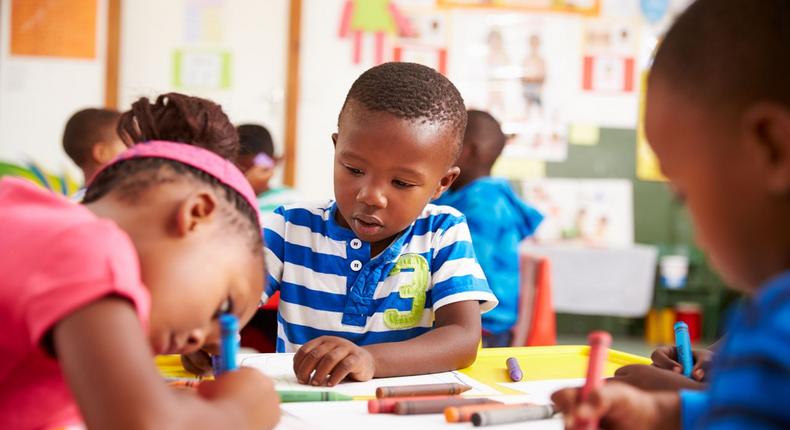 Kids in  nursery school (Ebony Magazine)