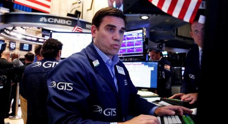 US STOCKS-Financial stocks reel under Brexit impact