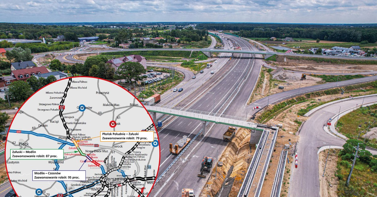 Budowa północnego odcinka S7 zbliżą się do końca. Kiedy trasa za 2,8 mld zł będzie gotowa? [MAPA]