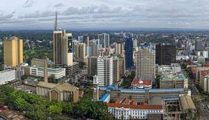 Nairobi City skyline.