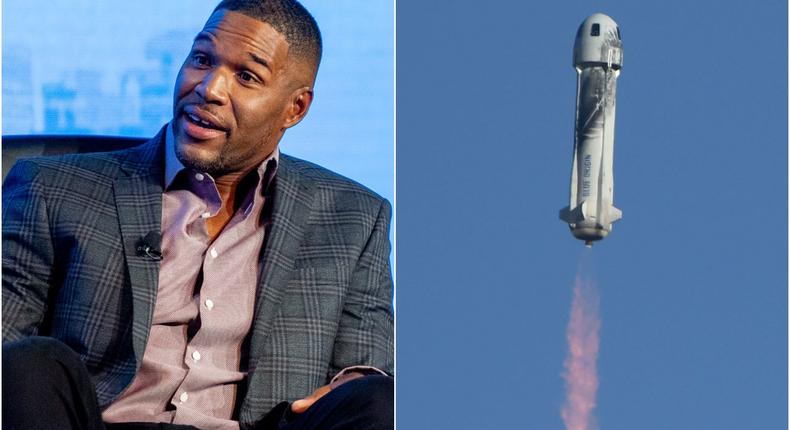 Co-anchor Michael Strahan and five other passengers to the edge of outer space on Saturday in its third successful human flight.