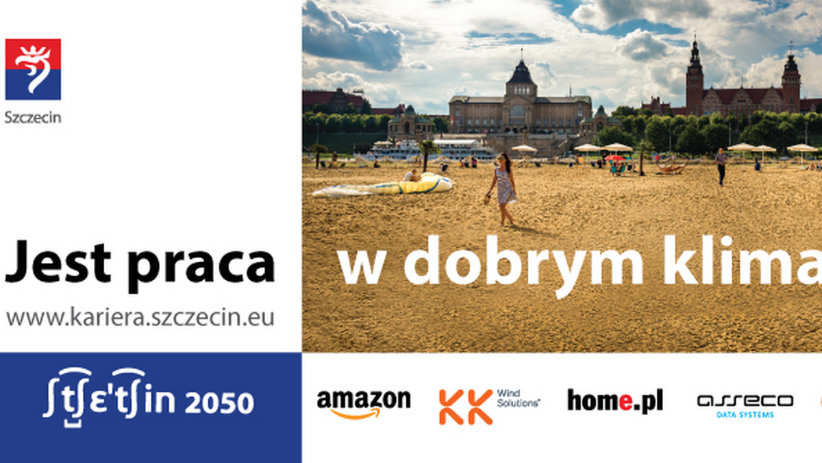 Miasto uruchomiło kampanię "Szczecin rekrutuje". Chce znaleźć pracowników do nowo powstających firm w Szczecinie. Swoją ofertę kieruje jednak nie tylko do mieszkańców miasta czy województwa. Magistrat chce ściągnąć specjalistów m.in. z okolic Poznania czy Trójmiasta. Na kampanię wyda ok. 90 tysięcy złotych.