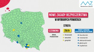 Trzy powiaty w żółtej strefie i żaden w czerwonej [MAPA OBOSTRZEŃ]