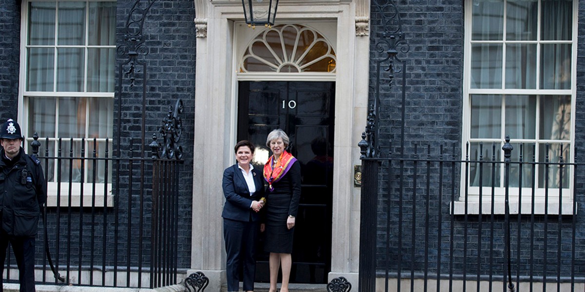 Beata Szydło i Theresa May podczas spotkania w Londynie