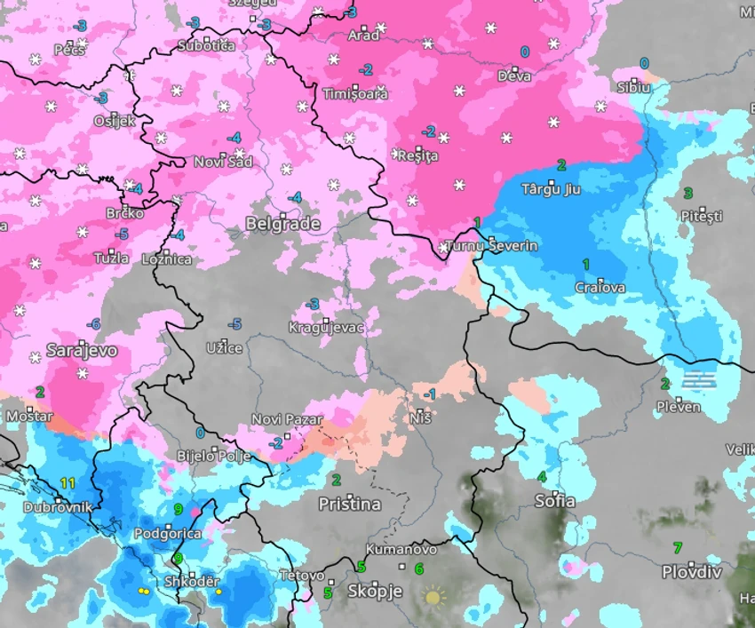 Vreme u Srbiji za Božić u 7